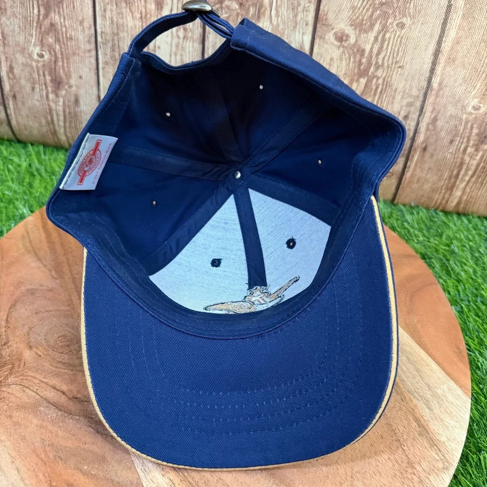 Anheuser Busch Eagle Logo Baseball Cap Mens One Size Blue Embroidered Vintage